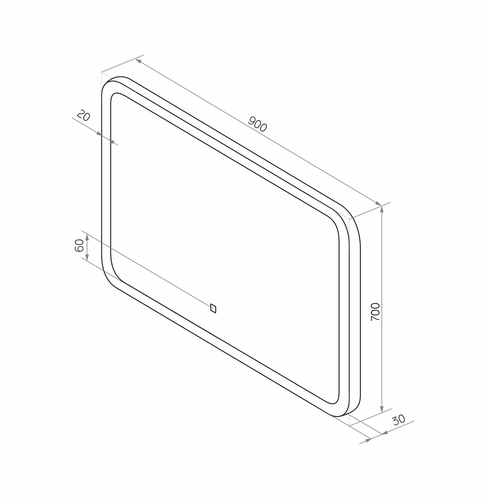 от 13 700 руб. SIN-SPEC-JANO-90 SINTESI Зеркало JANO 90 с LED-подсветкой  900х700, с подогревом